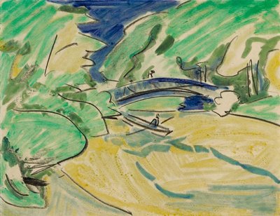 Barca a remi sotto il ponte da Ernst Ludwig Kirchner